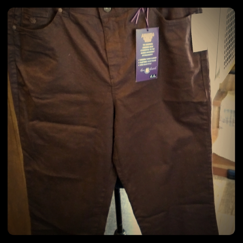Gloria Vanderbilt Amanda Chocolate Brown Jeans 16W